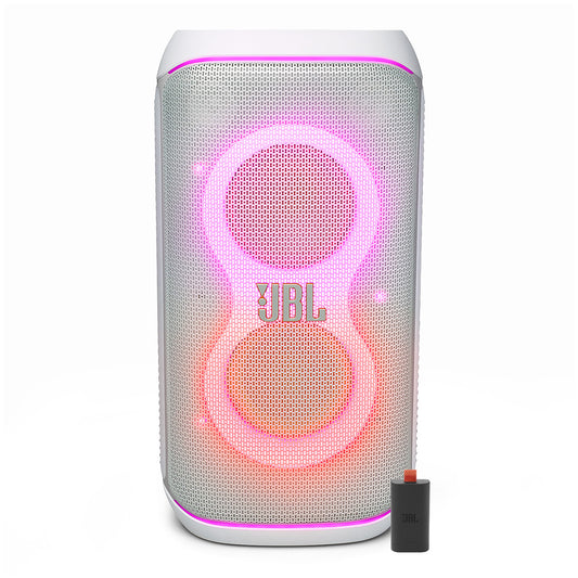 JBL Partybox Club 120 Portable Party Speaker Bundle with Additional Battery 200 (White)