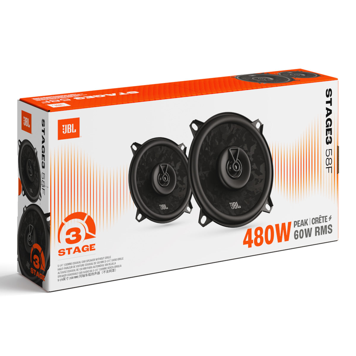JBL Stage3 58F 5.25” 2-Way Coaxial Speakers - Pair