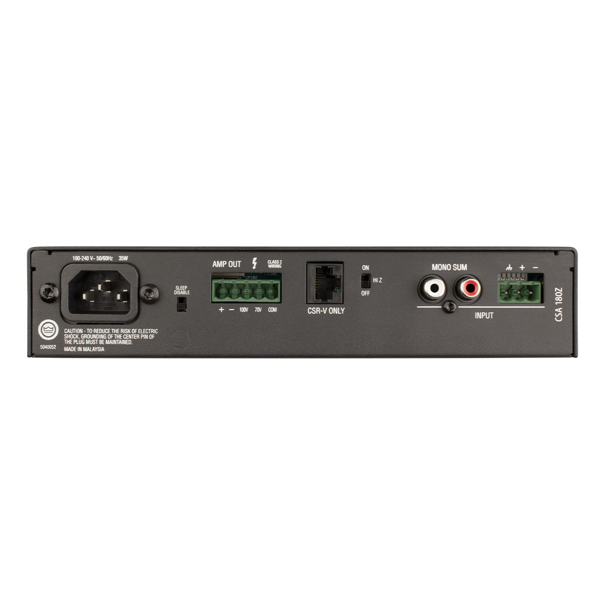 JBL Pro CSA180Z 1 x 80W Commercial Series Power Amplifier