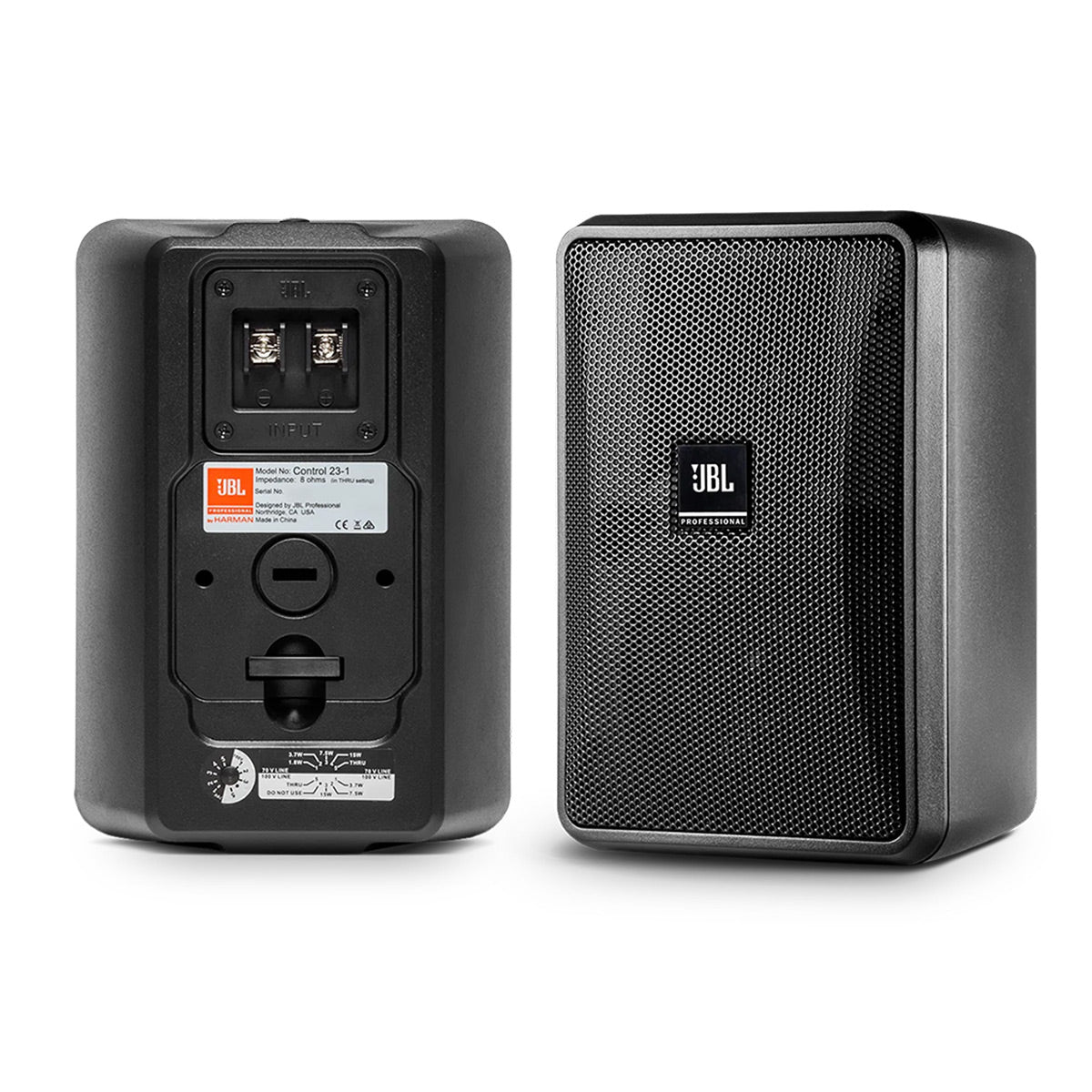 JBL Professional Control 23-1 2-Way 3 Inch Indoor/Outdoor Speaker - Pair (Black)