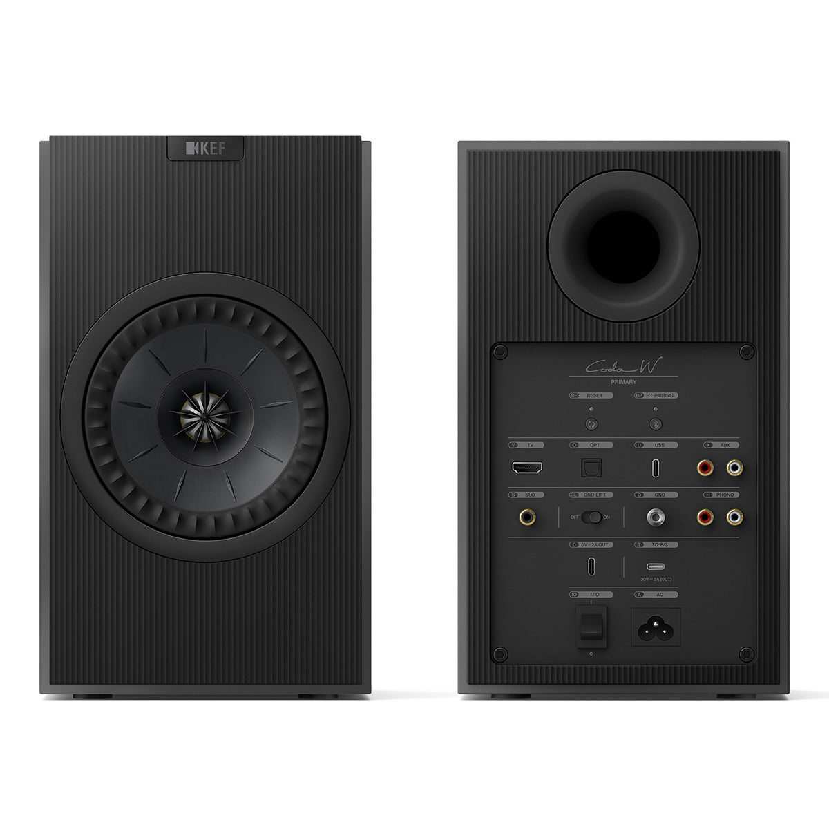 KEF Coda W Bluetooth Bookshelf Speakers - Pair (Dark Titanium)
