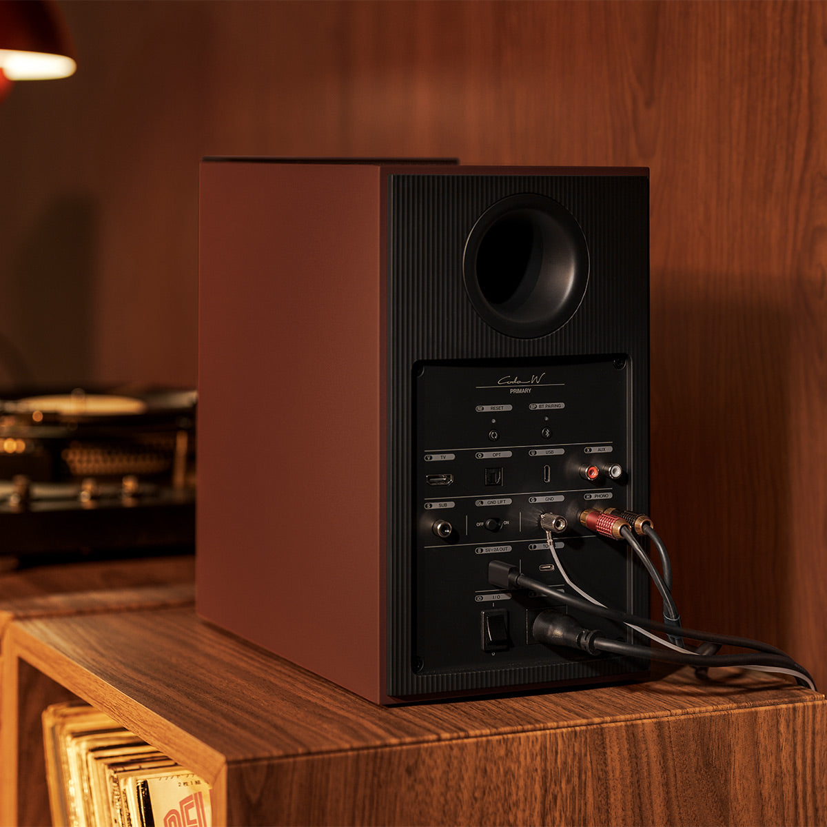 KEF Coda W Bluetooth Bookshelf Speakers - Pair (Vintage Burgundy)