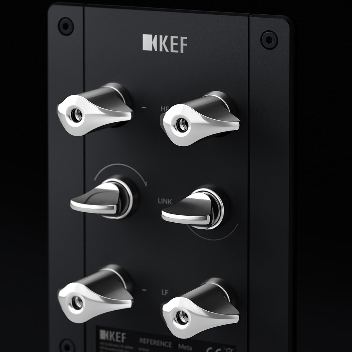 KEF Reference 1 Meta Bookshelf Speaker - Pair (High-Gloss Black/Grey)