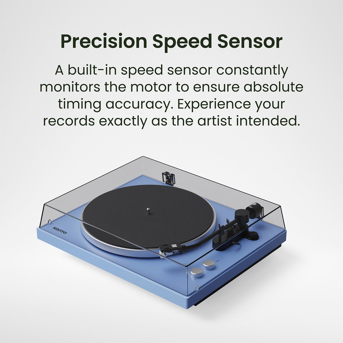 Kanto OBI3 Bluetooth 5.3 Turntable with Built-In Preamp (Matte Ice Blue)
