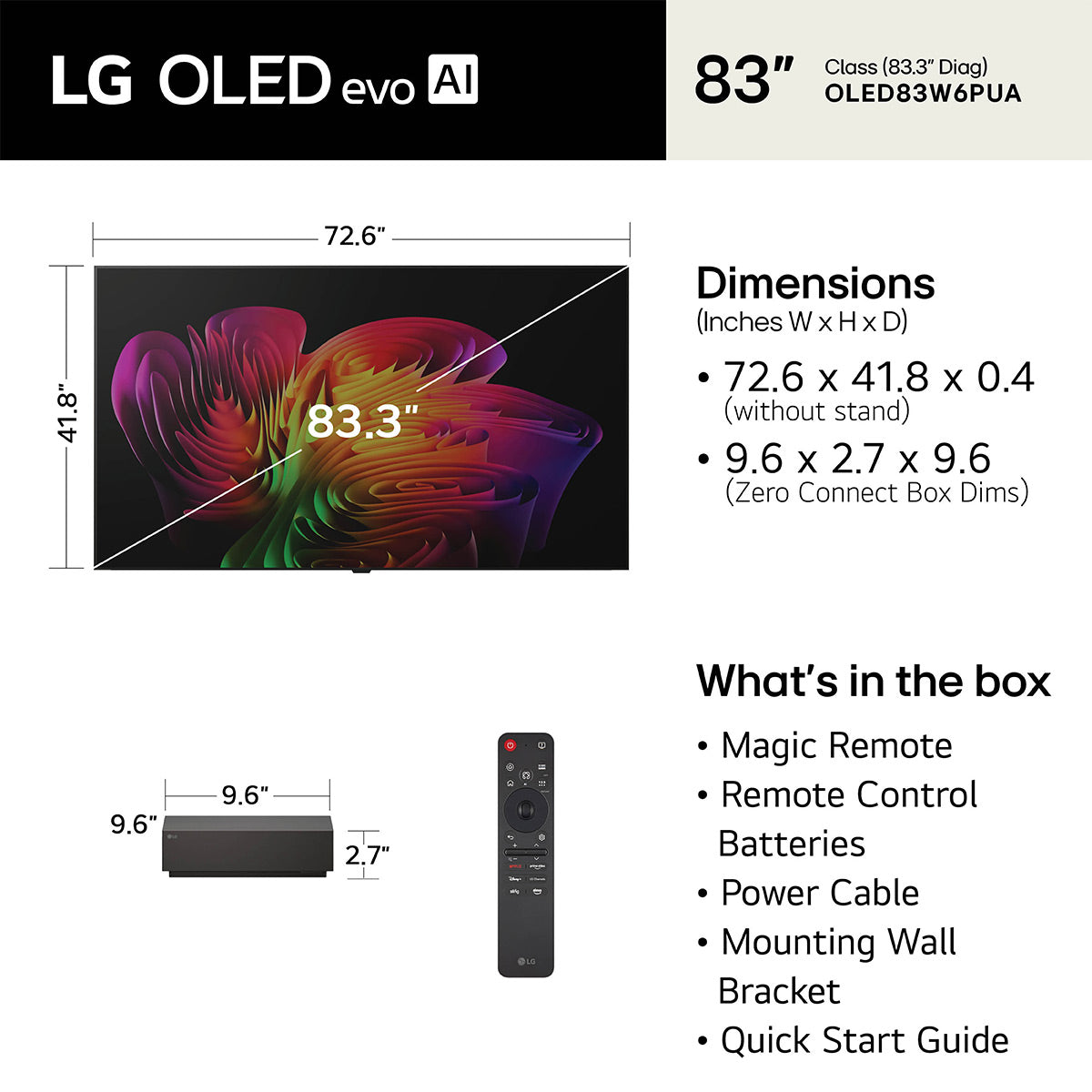 LG OLED83W6PUA 86" 4K OLED evo W6 Wallpaper Smart TV
