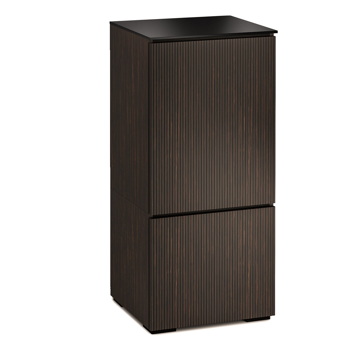 Salamander Designs Chameleon Collection Manhattan 517 AV Cabinet (Maro Ebony Doors and Sides, Black Glass Top)