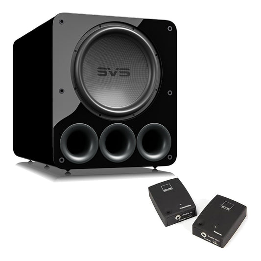 SVS PB-5000 15 Inch Ported Powered Subwoofer with SoundPath Wireless Audio Adapter (Gloss Black)