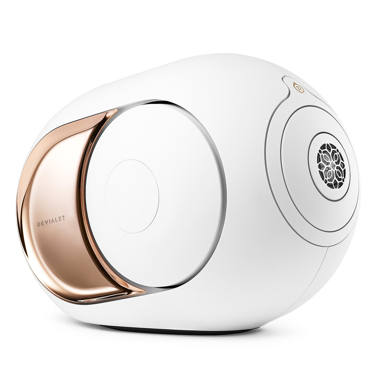 Devialet Phantom I 108dB High-End Wireless Speaker (Gold) with Tree Stand for Phantom I (Matte White) - Each