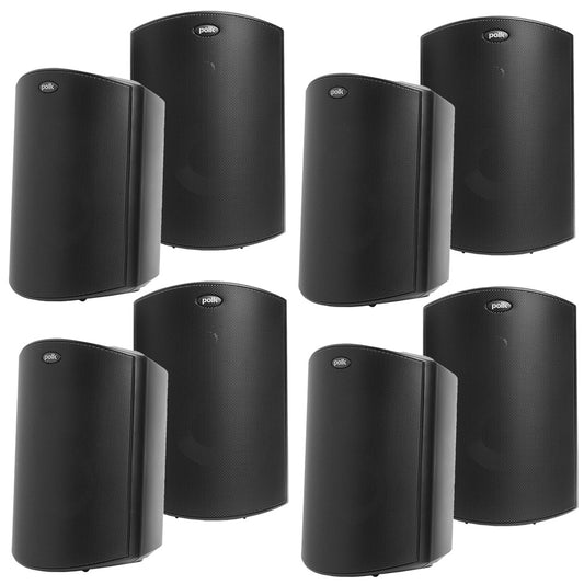 Polk Audio Atrium 5 All Weather Outdoor Loudspeakers - 8 Pack (Black)
