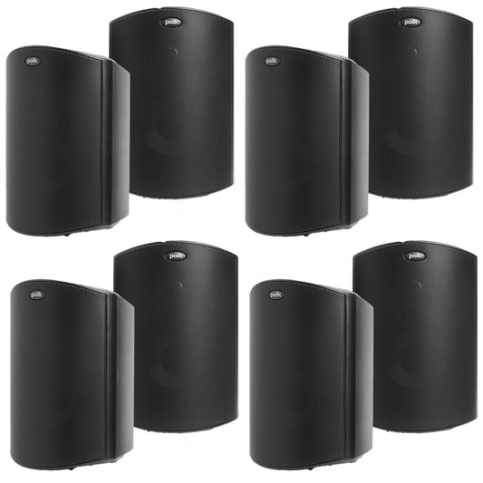 Polk Audio Atrium 6 All Weather Outdoor Loudspeakers - 8 Pack (Black)