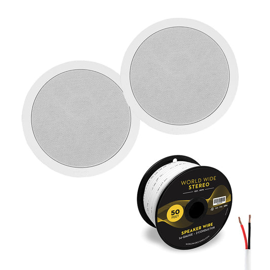 Polk Audio MC 60 6.5 Inch In Ceiling Speaker Cable Bundle (Pair)