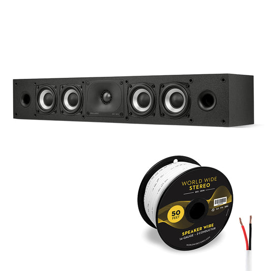 Polk Audio Monitor MXT35 Low Profile Center Channel Speaker Cable Bundle