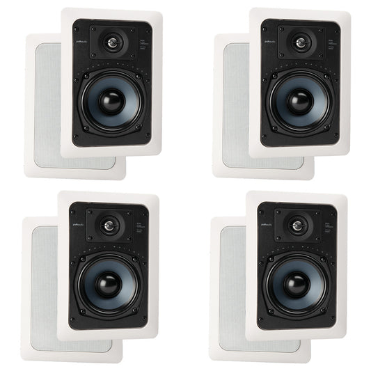 Polk Audio RC55i 5.25 Inch 2 Way In Wall Speakers - 4 Pack (White)