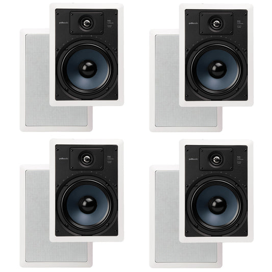 Polk Audio RC85i 2 Way In Wall Speakers - 4 Pack (White)