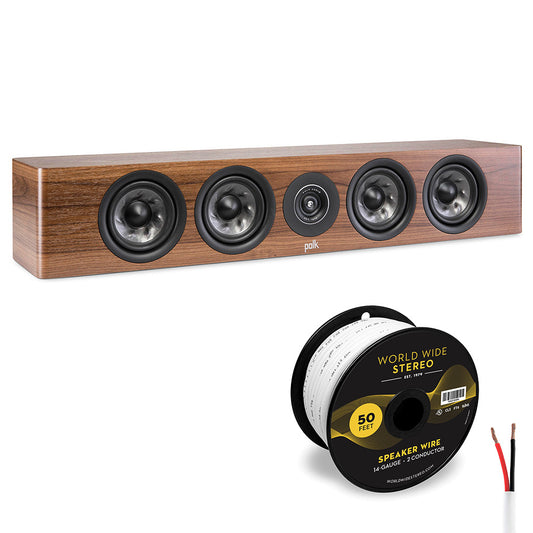 Polk Audio Reserve R350 Slim Center Channel Speaker Cable Bundle (Walnut)