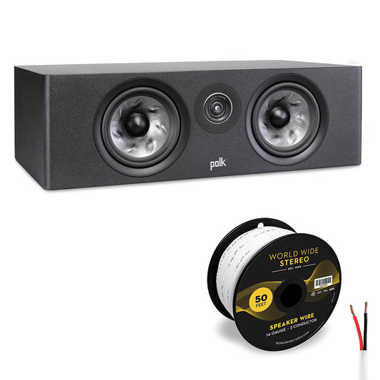 Polk Audio Reserve R400 Center Channel Speaker Cable Bundle (Black)