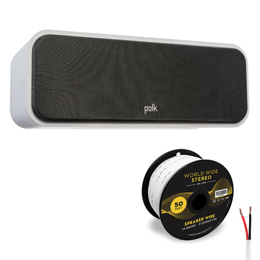 Polk Audio Signature Elite ES30 Center Channel Speaker Cable Bundle (White)