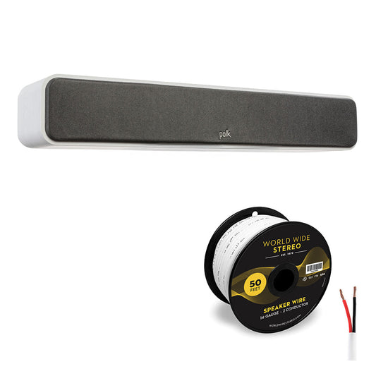 Polk Audio Signature Elite ES35 Center Channel Speaker Cable Bundle (White)