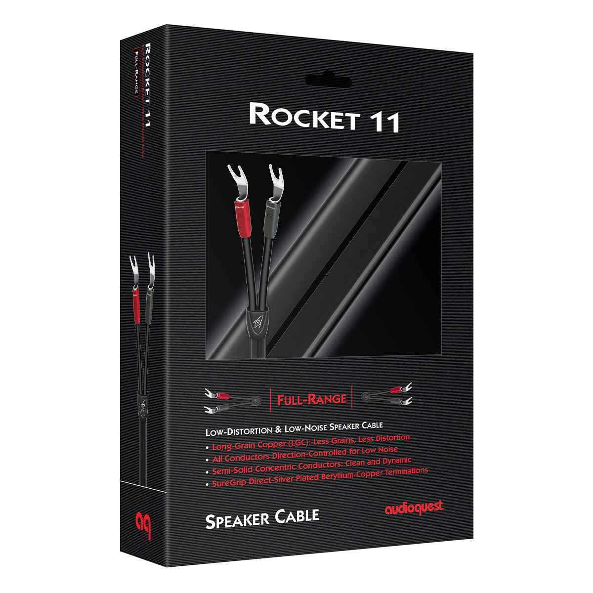 AudioQuest Rocket 11 Full-Range Speaker Cable with Silver Multi-Spade Connections - 15 ft. (Pair)