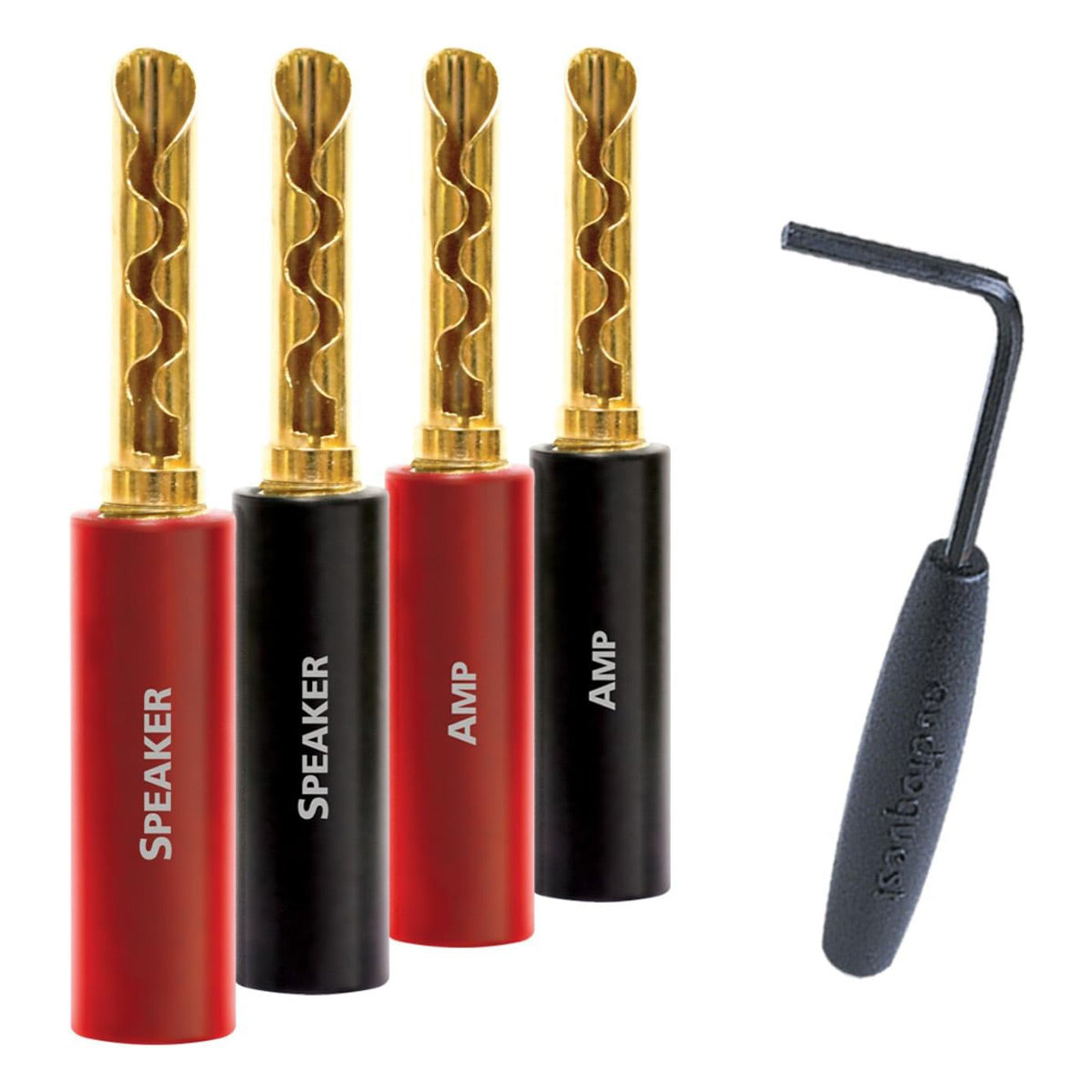 AudioQuest SureGrip 100 Gold Banana Speaker Connectors - 8-Pack