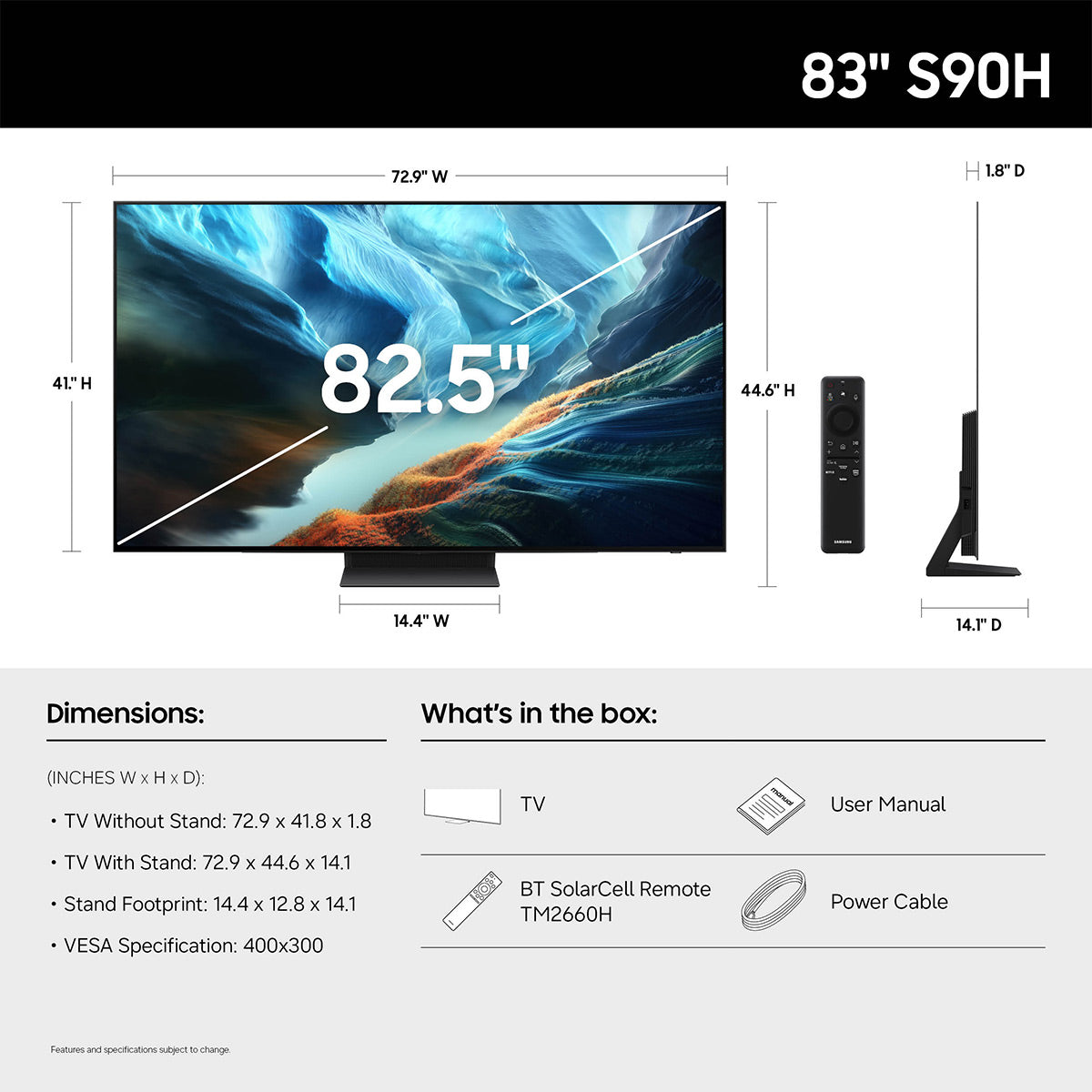 Samsung QN83S90HAEXZA S90H 83" 4K OLED TV