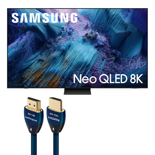 Samsung QN990F 65 Inch 8K Neo QLED Mini LED TV with AudioQuest SKY 3m HDMI Cable