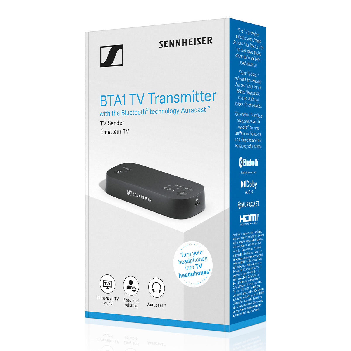 Sennheiser BTA1 TV Audio Transmitter with Bluetooth Auracast