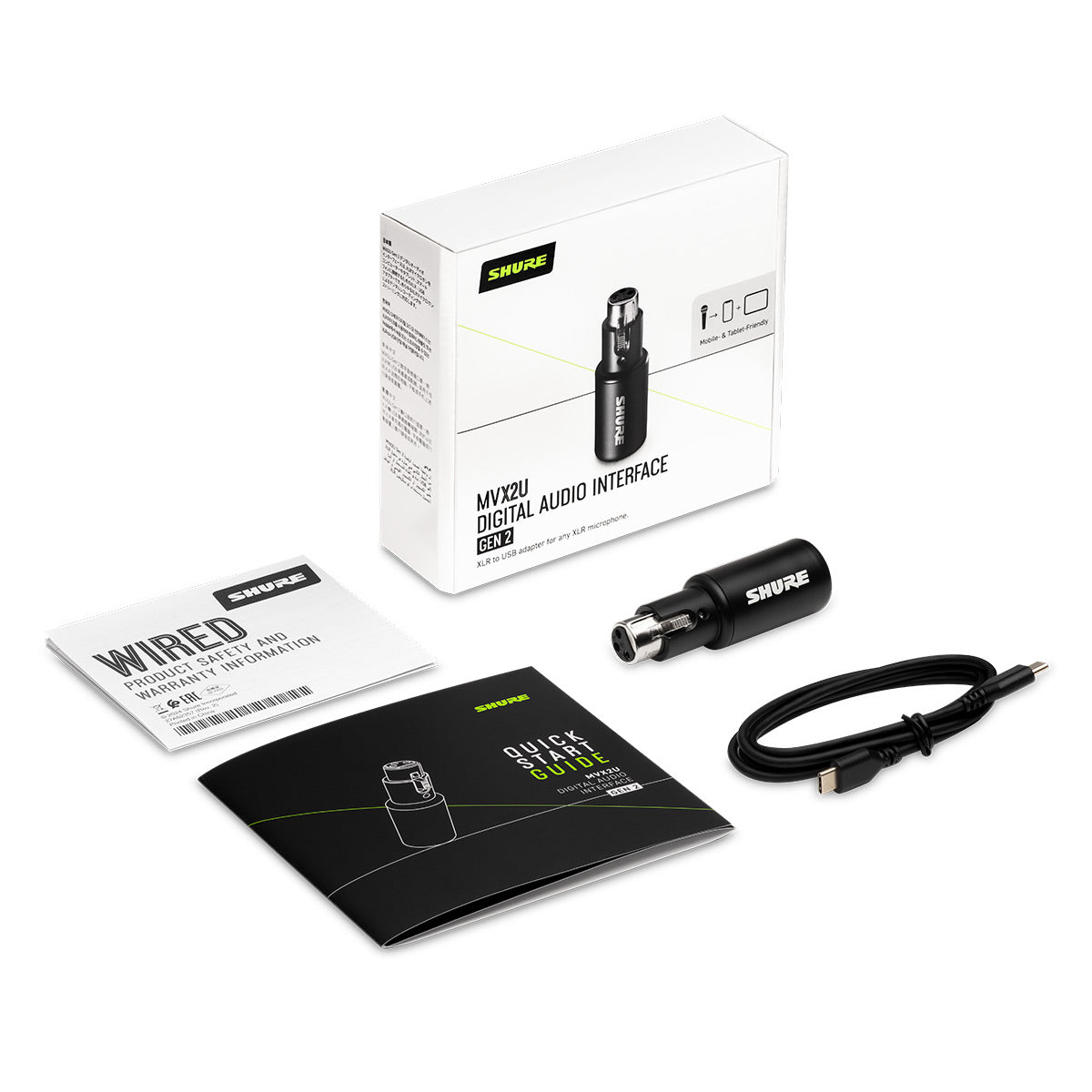 Shure MVX2U Gen 2 XLR to USB Digital Audio Interface