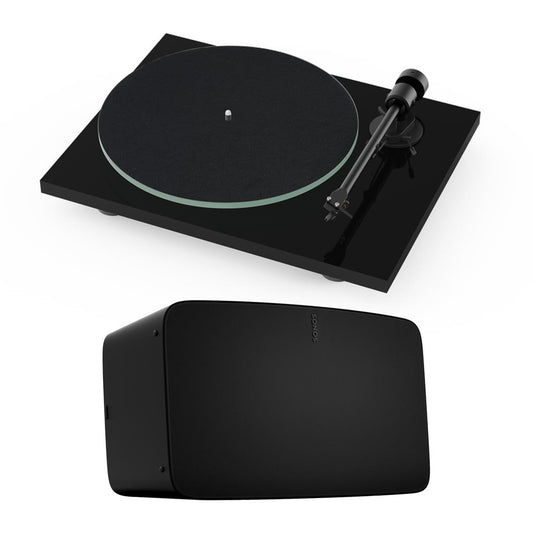 Sonos Five Wireless Speaker and T1 Evo Phono Turntable (Black)