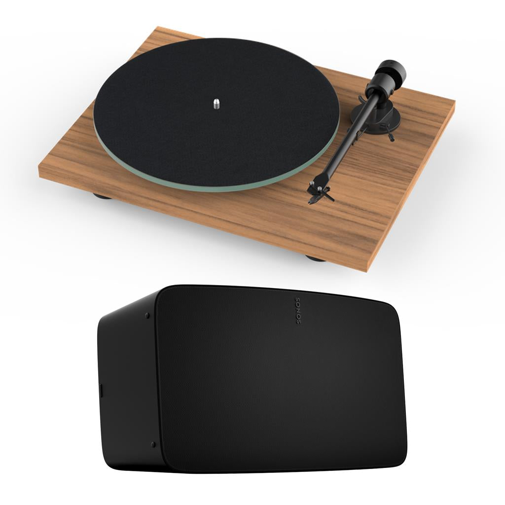 Sonos Five Wireless Speaker and T1 Evo Phono Turntable (Black