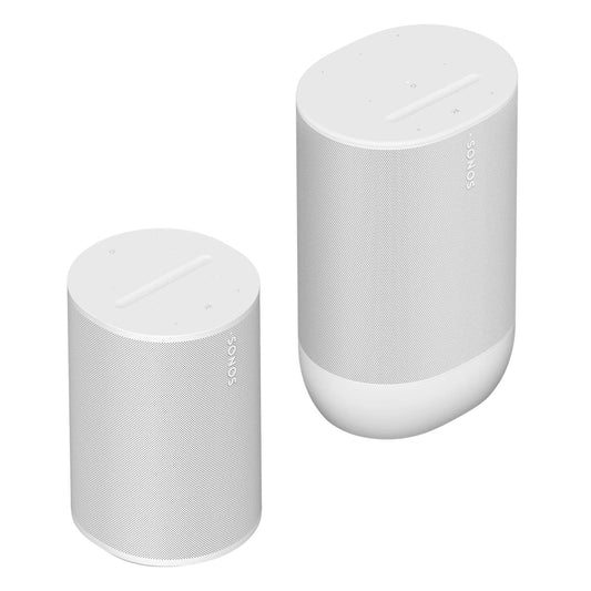 Sonos Indoor/Outdoor Set with Sonos Move 2 and Era 100 Wireless Speaker (White)