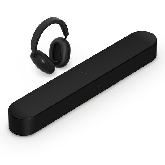 Sonos Personal Entertainment Set with Ace Wireless Noise Canceling Headphones and Beam Smart Sound Bar (Black)