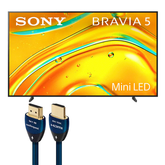 Sony BRAVIA 5 98 Inch Mini LED 4K HDR Google TV (2025) with AudioQuest SKY 3m HDMI Cable