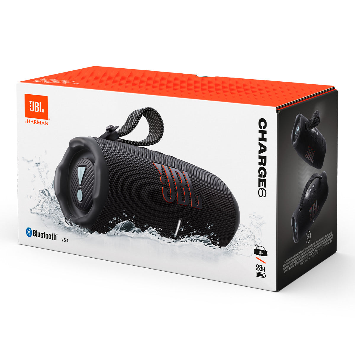 JBL Charge 6 Waterproof Portable Speaker Bundle with gSport Silicone Sleeve (Black)