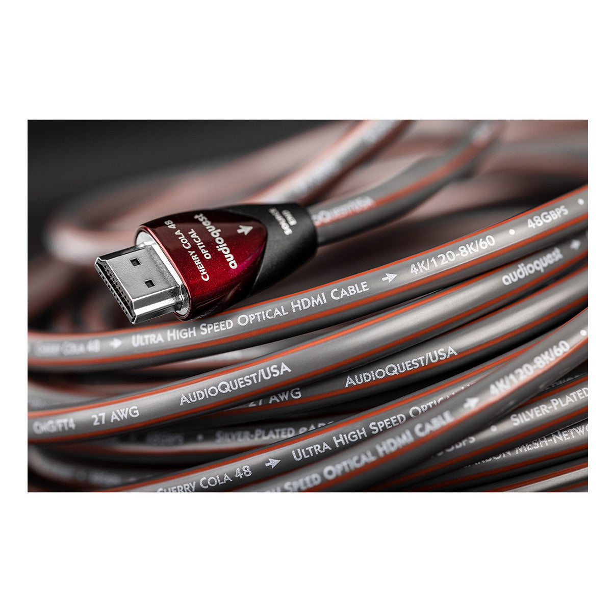 AudioQuest Cherry Cola 48 8K-10K 48Gbps Active Optical HDMI Cable - 49.21ft. (15m)