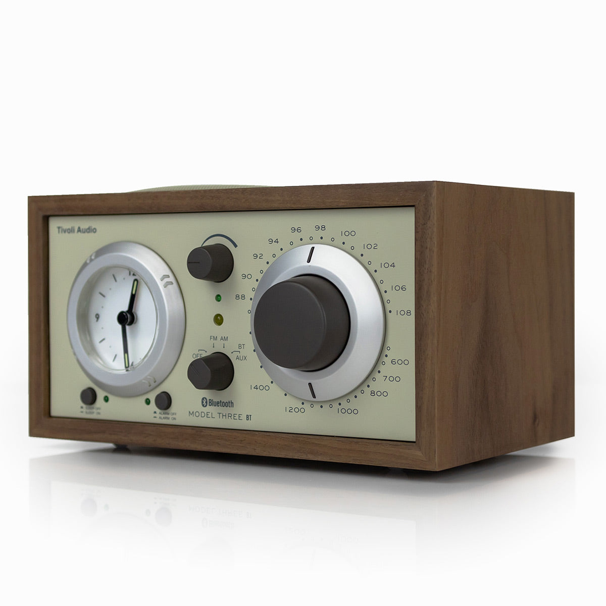 Tivoli Audio Model Three AM/FM Bluetooth Clock Radio with USB Charging Ports (Walnut / Beige)