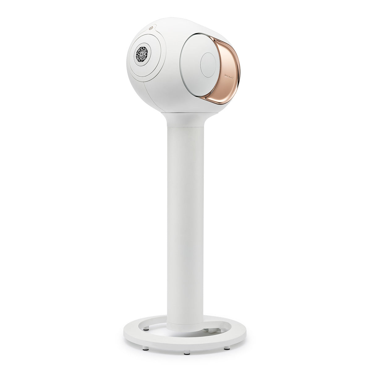 Devialet Phantom I 108dB High-End Wireless Speaker (Gold) with Tree Stand for Phantom I (Matte White) - Each