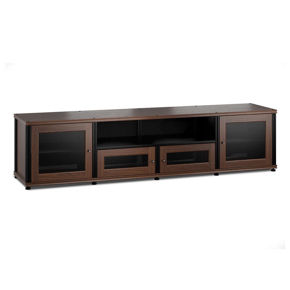 Salamander Designs Synergy 245 Quad AV Cabinet (Dark Walnut with Black Posts)