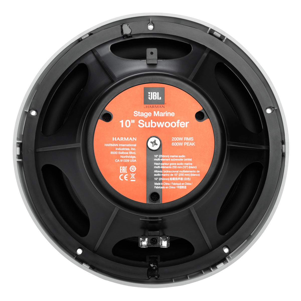 JBL Stage 10 10" Marine Audio Multi-Element 200W Subwoofer – Each (White)