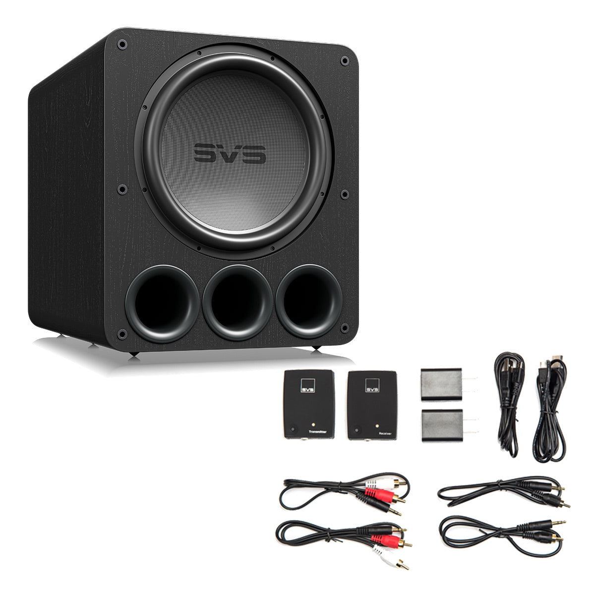 SVS PB17-Ultra 17 Inch Ported Subwoofer with SoundPath Wireless Audio Adapter (Black Oak)