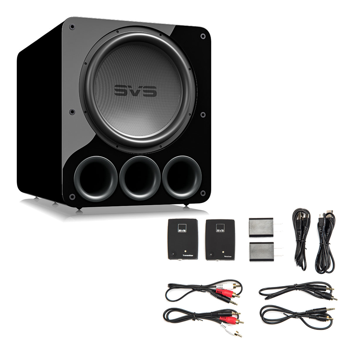 SVS PB17-Ultra 17 Inch Ported Subwoofer with SoundPath Wireless Audio Adapter (Piano Gloss Black)
