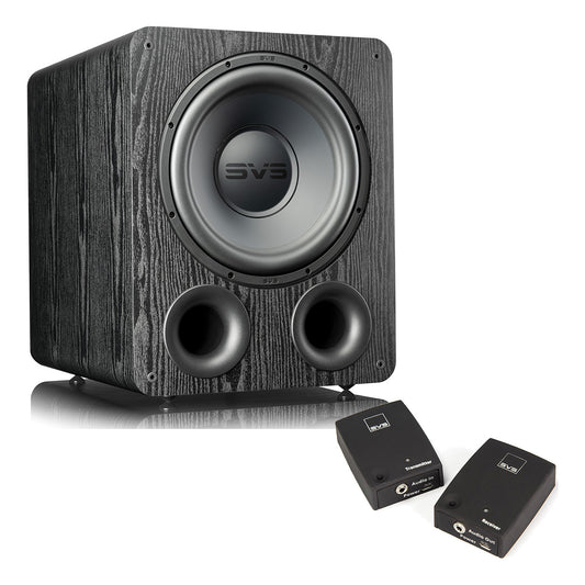 SVS PB-1000 Pro 12 Inch Ported Subwoofer with SoundPath Wireless Audio Adapter (Premium Black Ash)