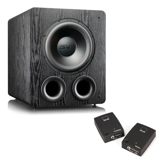 SVS PB-2000 Pro 12 Inch Ported Subwoofer with SoundPath Wireless Audio Adapter (Premium Black Ash)