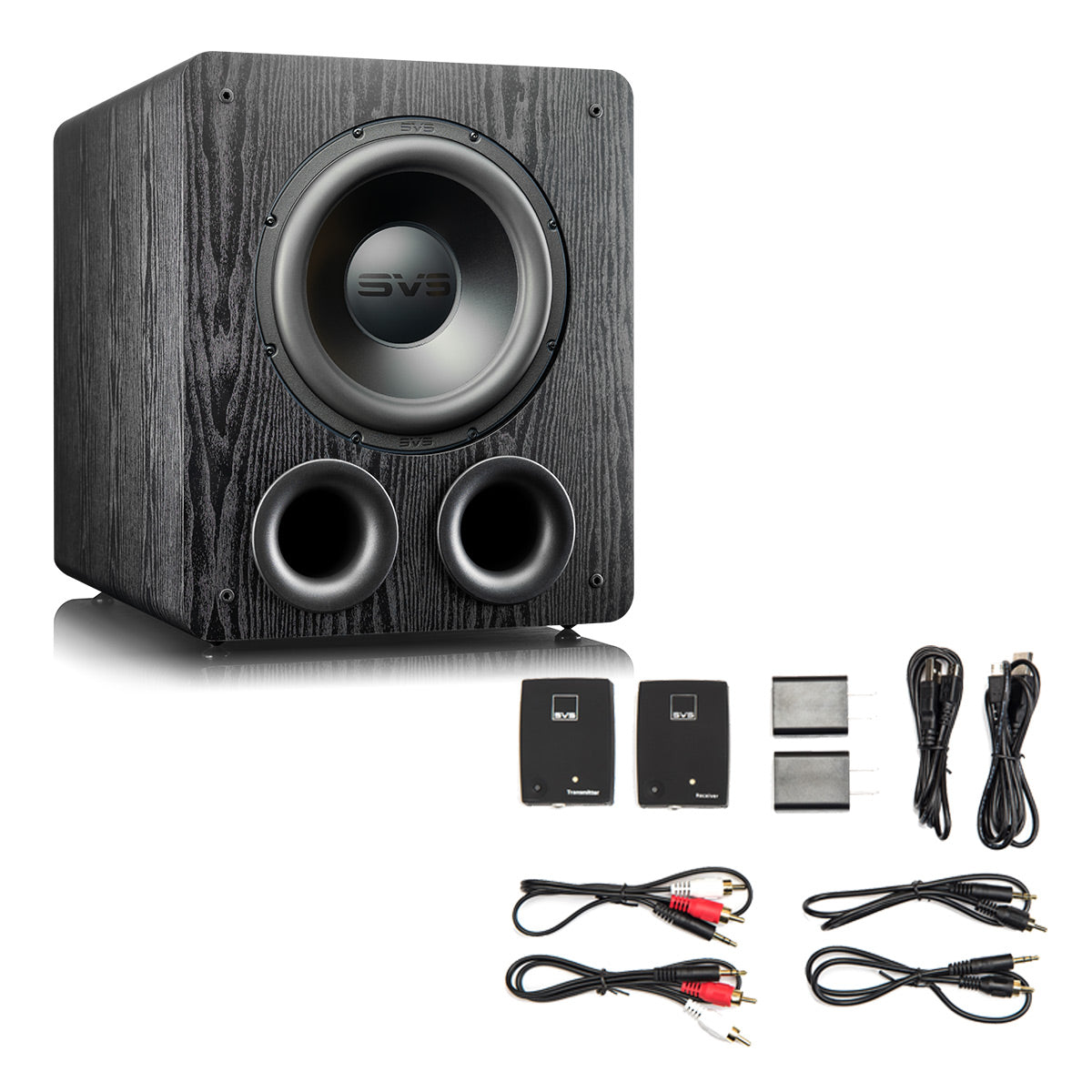 SVS PB-2000 Pro 12 Inch Ported Subwoofer with SoundPath Wireless Audio Adapter (Premium Black Ash)