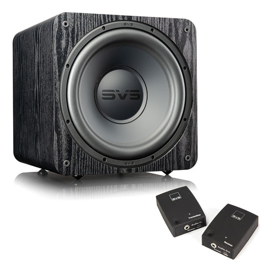 SVS SB-1000 Pro 10 Inch Sealed Subwoofer with SoundPath Wireless Audio Adapter (Black Ash)
