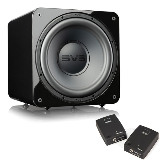 SVS SB-1000 Pro 10 Inch Sealed Subwoofer with SoundPath Wireless Audio Adapter (Piano Gloss Black)