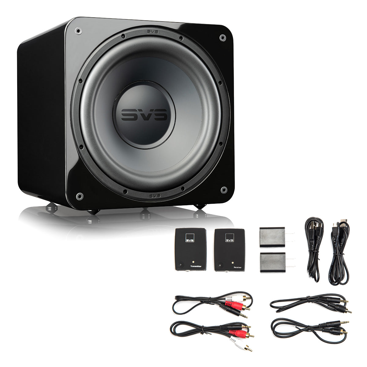 SVS SB-1000 Pro 10 Inch Sealed Subwoofer with SoundPath Wireless Audio Adapter (Piano Gloss Black)