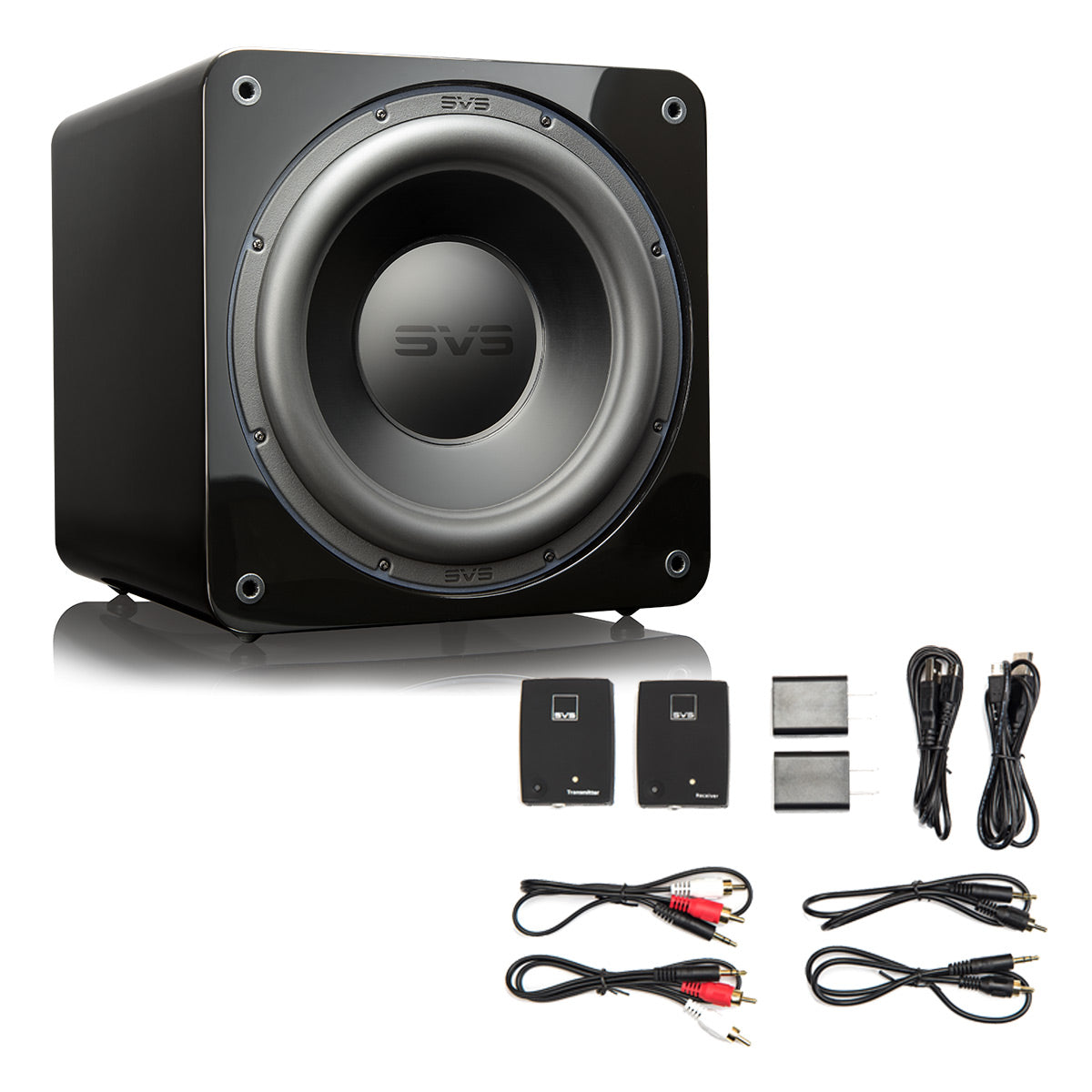 SVS SB-3000 13 Inch Sealed Subwoofer with SoundPath Wireless Audio Adapter (Piano Gloss Black)
