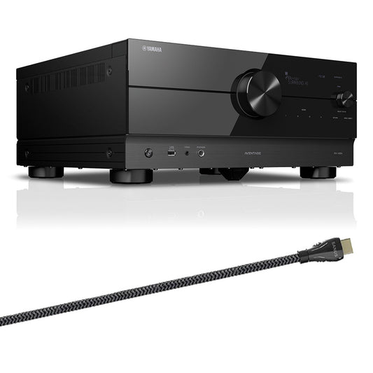 Yamaha RX-A6A AVENTAGE 9.2 Channel AV Receiver with Sanus Ultra High Speed 8K 6.56 ft. HDMI 2.1 Cable