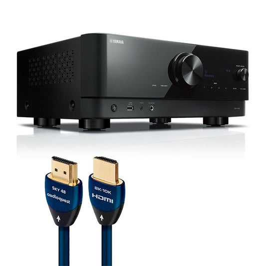 Yamaha RX-V4 5.2 Channel AV Receiver with AudioQuest SKY 3m HDMI Cable
